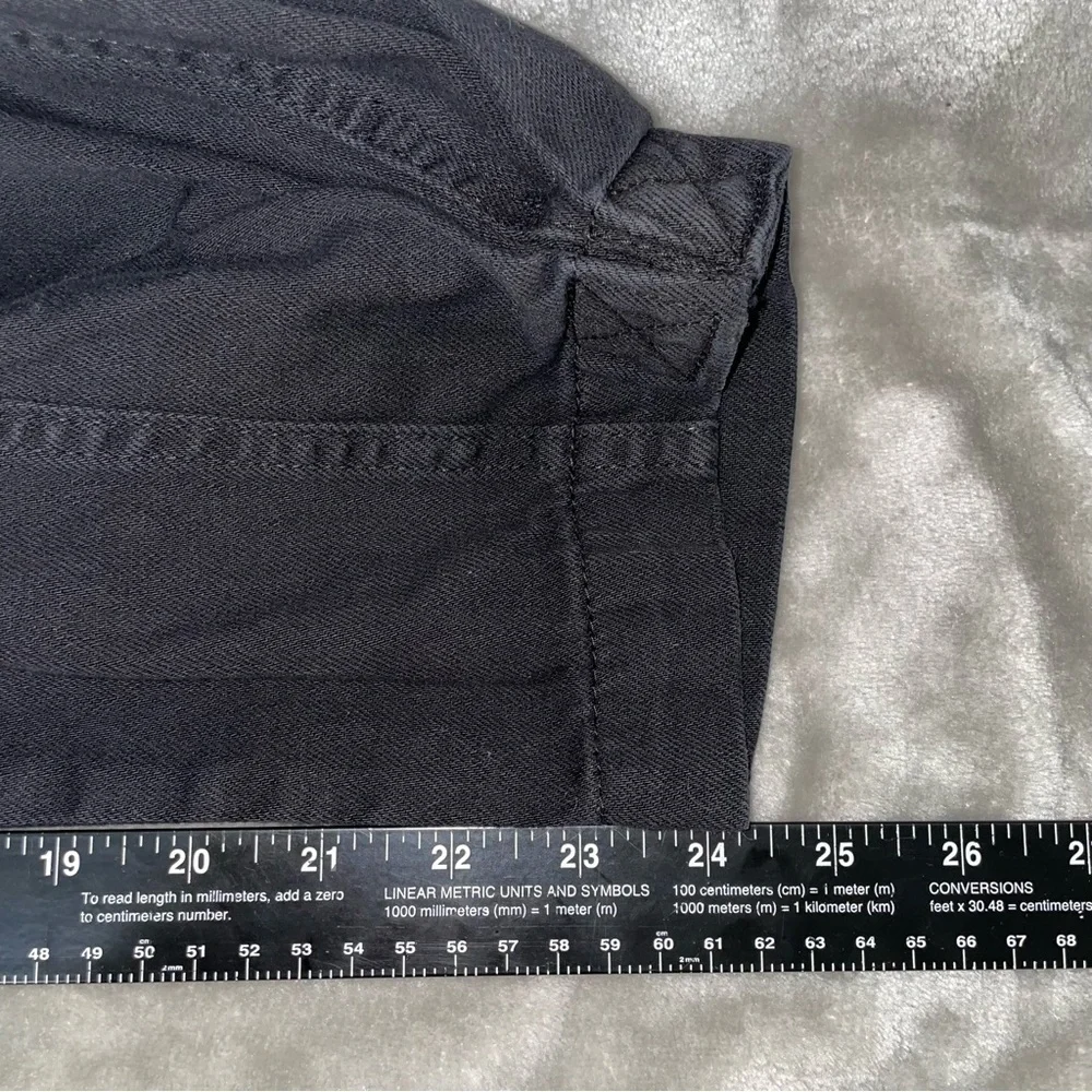 Banana Republic Black High Rise Tapered Cargo Pants Belted Denim Size 6